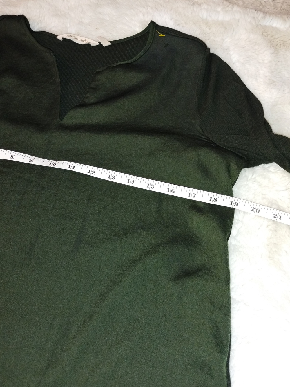 Soft Surroundings Dark Olive Long-Sleeve Notch Neck Tunic - Picture 5 of 7